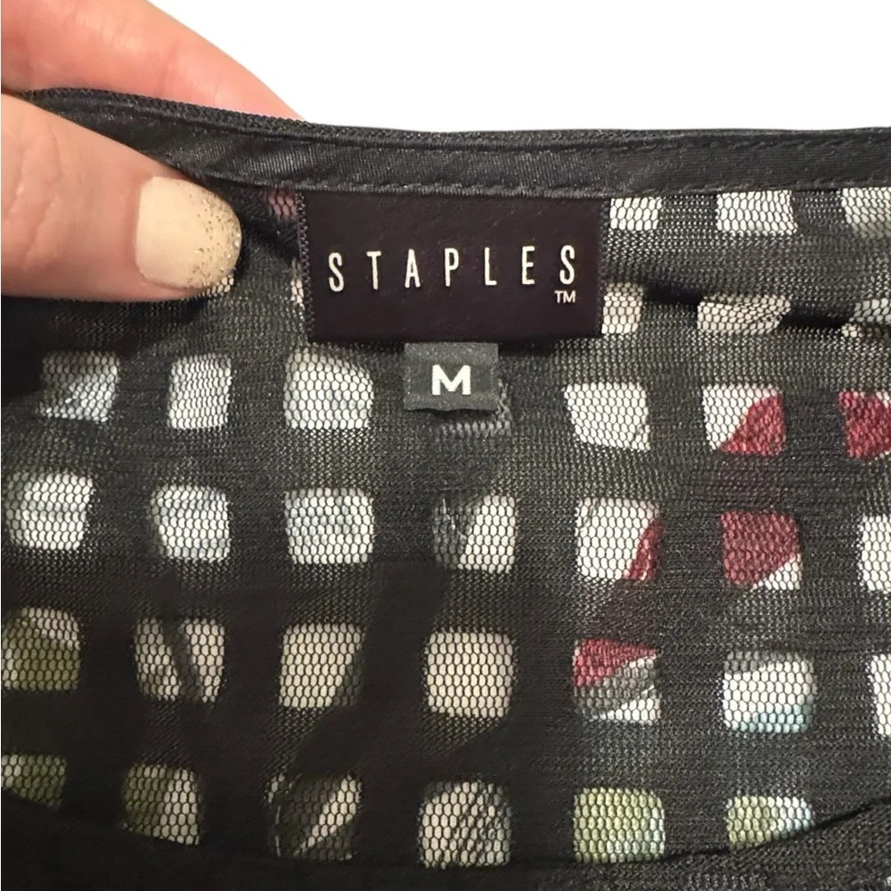 STAPLES mesh overlay accent dress size medium